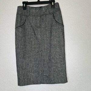Bebe Wool Silk Blend Front Slit Pencil Skirt 2